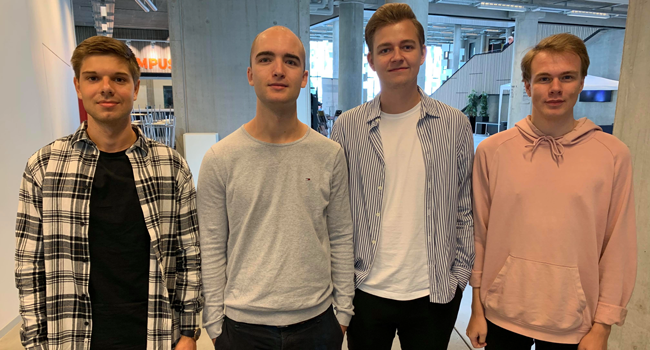 Fra venstre på billedet: Lukas Koch Møller, Sebastian Rasmussen, Christian Emil Christensen og Lucas Paulsen